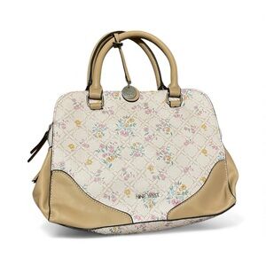 Elegant Floral Beige Handbag NWOT